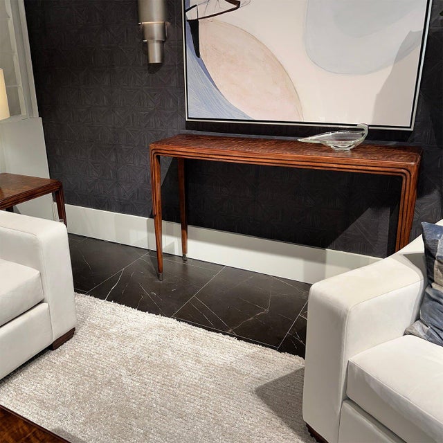 Wood Walnut Art Deco Console Table For Sale - Image 7 of 9