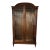 Chateau Directoire Louis XVI Style Bronze and Brass Trimmed Glass Door Armoire, 19th Century For Sale