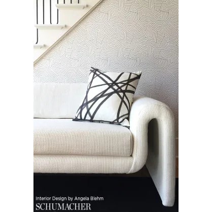Schumacher Schumacher Deconstructed Stripe Geometric Wallpaper in Black - 2-Roll Set (9 Yards) For Sale - Image 4 of 8