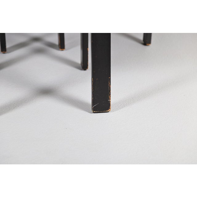 Wood & Black Leather Dining Chairs in the style of Afra & Tobia Scarpa, Set of 6 For Sale - Image 9 of 18