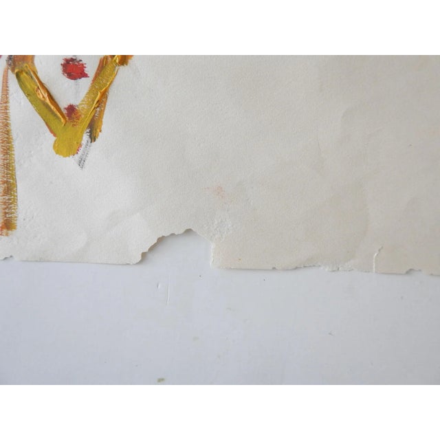 Abstract Vintage 1950's Woman in Bold Headdress Portrait Painting For Sale - Image 3 of 6