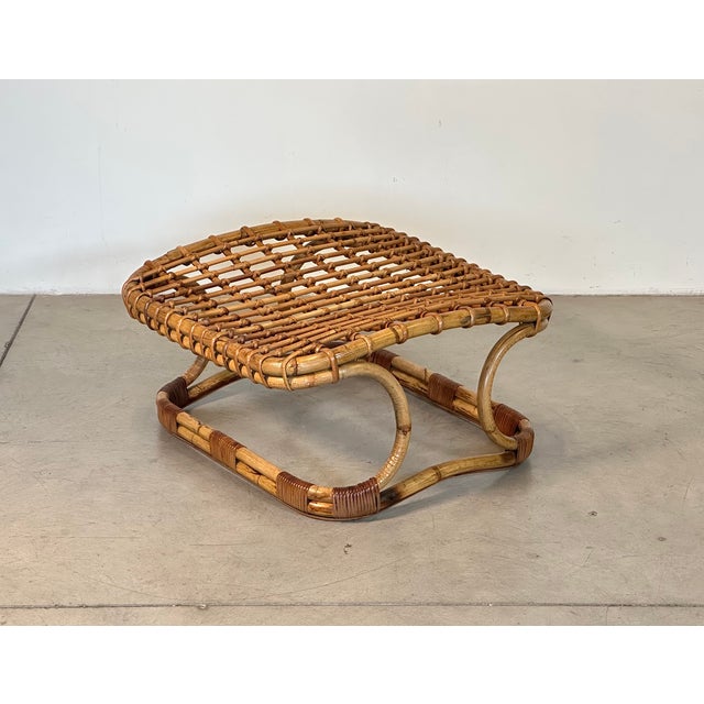 Mid-Century Modern Bamboo Stool in the style of Tito Agnoli, 1970s For Sale - Image 3 of 12