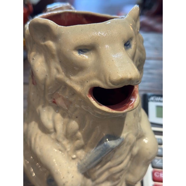Antique French Majolica Pottery Bear Pitcher For Sale - Image 12 of 12