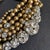 Mid-Century Modern Vintage Multi-Strand Beaded Necklace Chunky Statement Cocktail Gold Rhinestone For Sale - Image 3 of 10