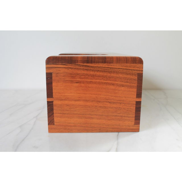 Mid-Century Modern Vintage Handmade Wood Tissue Box Cover For Sale - Image 3 of 10