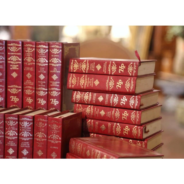 Red Bound French Language Harlequin Prestige Books Dated 1982-1989, Set of 48 For Sale In Dallas - Image 6 of 13
