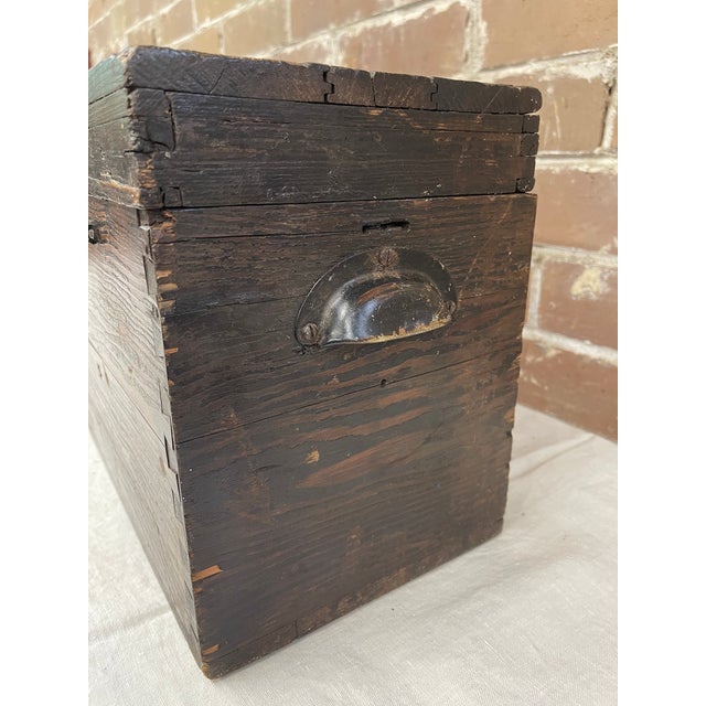 Early 20th Century Folk Art Wooden Fishing Tackle Box For Sale - Image 4 of 5