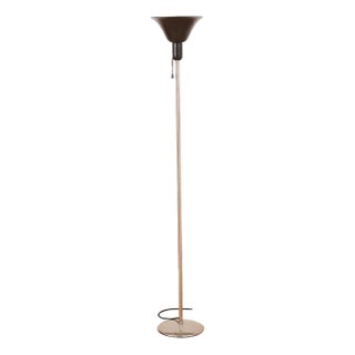 Indi Volksmodell Floor Lamp in Chrome-Plated and Sheet Metal with Black Painted Shade by Hin Bredendieck and Sigfried Giedion for Bag Turgi, 1932 For Sale