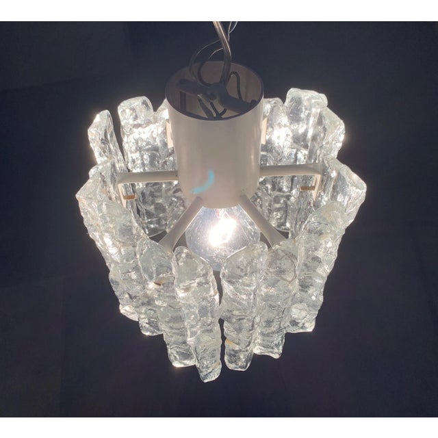 Mid-Century Modern Mid-Century Ice Glass Ceiling Lamp from Kalmar For Sale - Image 3 of 18