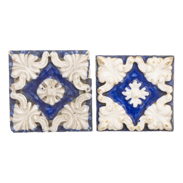 Earthenware Tiles, 19th Century, Set of 2 For Sale