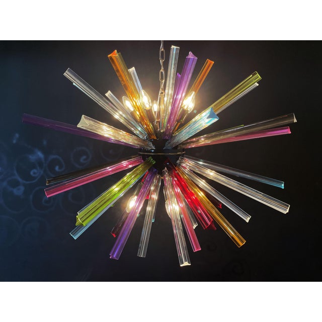 Mid-Century Modern Crystal Prism Sputnik Chandelier, Italy, 1990s For Sale - Image 3 of 18