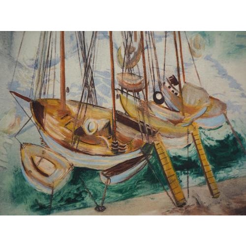 Moïse KISLING, Provence, the sailboats at anchor, Lithograph For Sale - Image 4 of 7