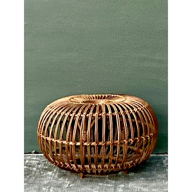Franco Albini Vintage Boho Bent Rattan Low Table After Albini For Sale - Image 4 of 12