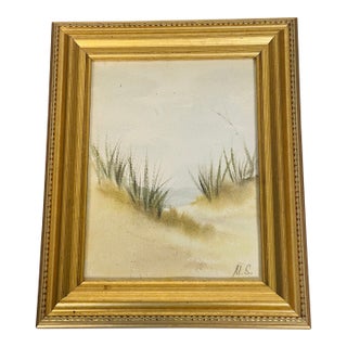 1970s Lovely Coastal Dunes Watercolor Landscape For Sale