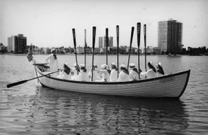 1986 California Ladies Rowing Club Black and White Photograph