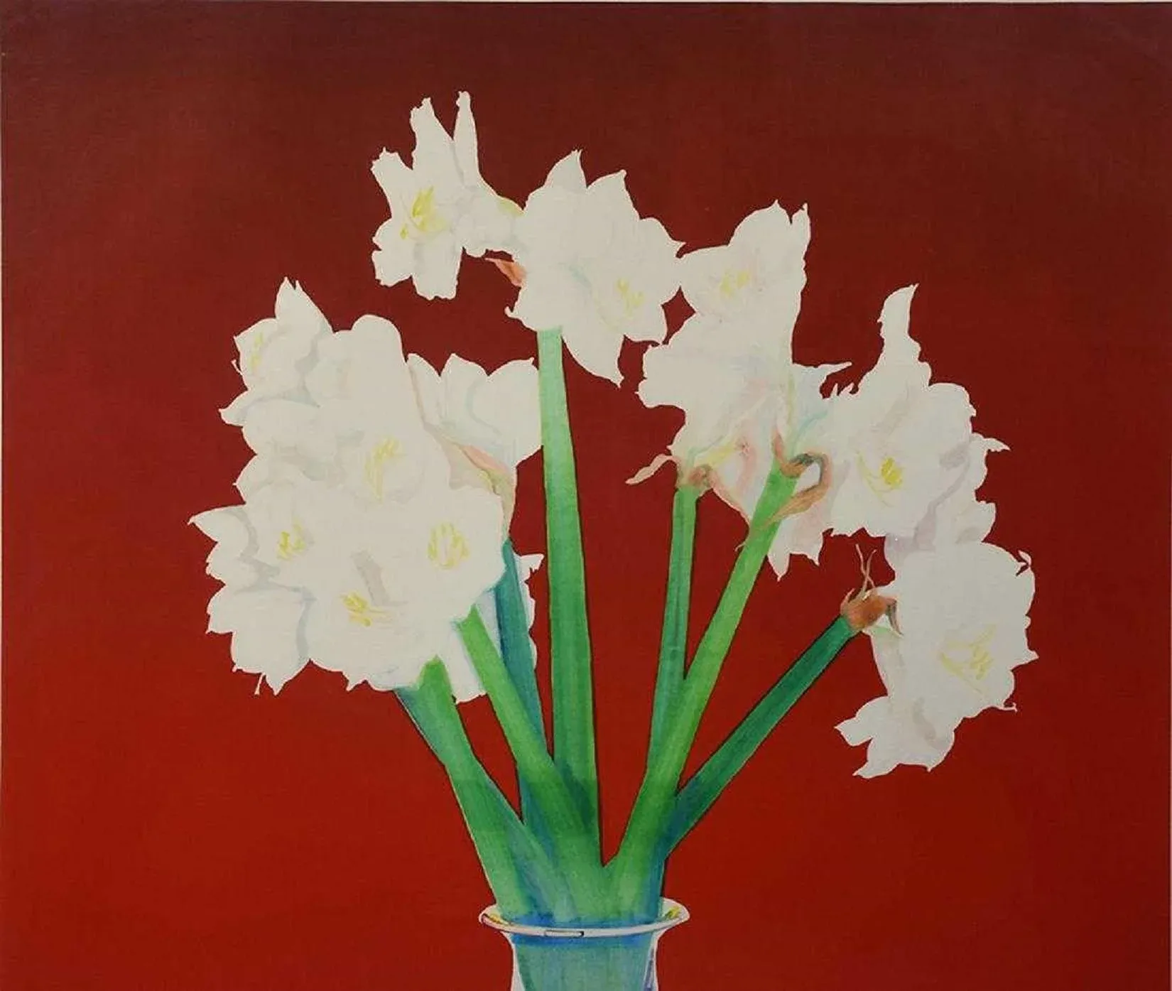 Gary Bukovnik, Large Bold Colorful Monoprint Painting Floral in