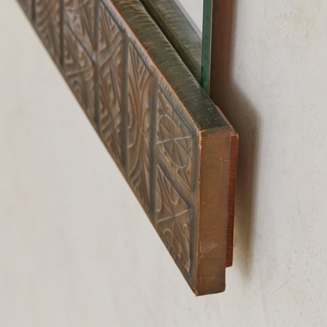 1960s Italian Santambrogio E De Berti Copper Wall Mirror, 1960s For Sale - Image 5 of 9