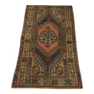 Vintage Bohemian Handknotted Rug- 3′8″ × 6′7″ For Sale