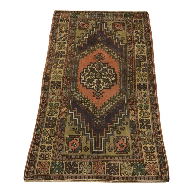Vintage Bohemian Handknotted Rug- 3′8″ × 6′7″ For Sale