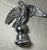 Antique Heavy Solid Chrome Plated Brass Open Winged Eagle Bird Flag Finial For Sale - Image 4 of 9