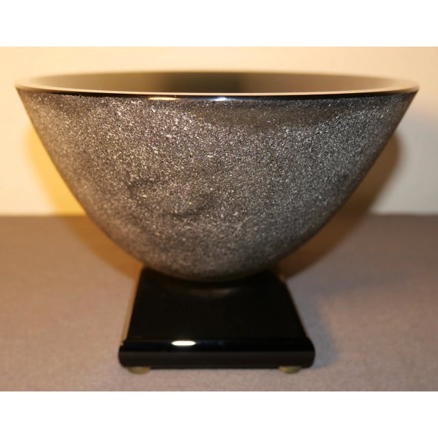 1997 Vintage Stephen Schlanser Art Glass Contemporary Style Long Oval Artifact Bowl For Sale - Image 4 of 7