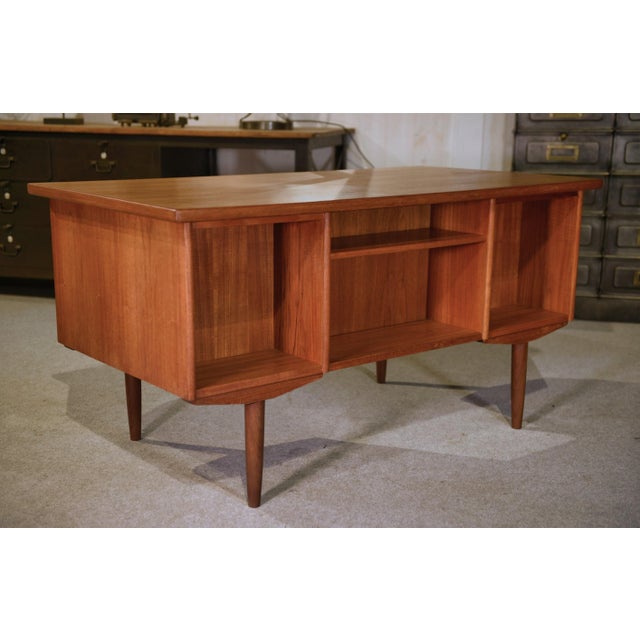 Wood Scandinavian Teak Desk from Samcom, Denmark, 1960s For Sale - Image 7 of 16