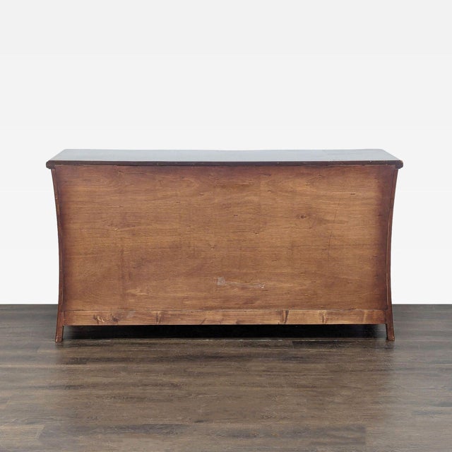 Vintage 8-Drawer Curved Front Wooden Dresser With Elegant Handles For Sale In San Francisco - Image 6 of 17