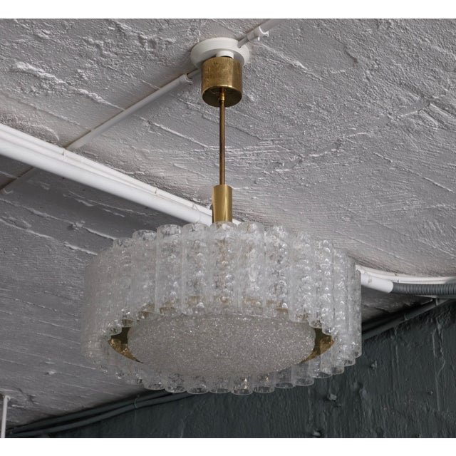 German Murano Ice Glass Tubes Chandelier from Doria, 1968 For Sale - Image 9 of 9