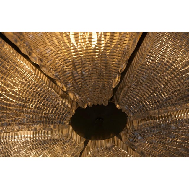 Large Art Deco Metal and Glass Flush Mount, Germany, 1940s For Sale - Image 6 of 13