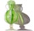 Beautiful vintage Murano hand blown green and white ribbons Italian art glass decorative footed double handles flower...