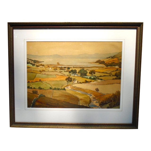 "Loch Ranza Bay, August 1924" Original Watercolor Painting For Sale