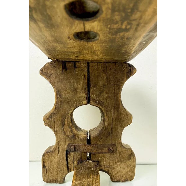 Rustic Handcrafted Farmhouse Stool, 1950s For Sale - Image 9 of 13