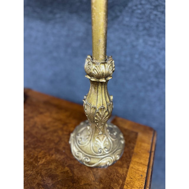 Gold Gilt-Stick Lamps/Pair For Sale - Image 10 of 13