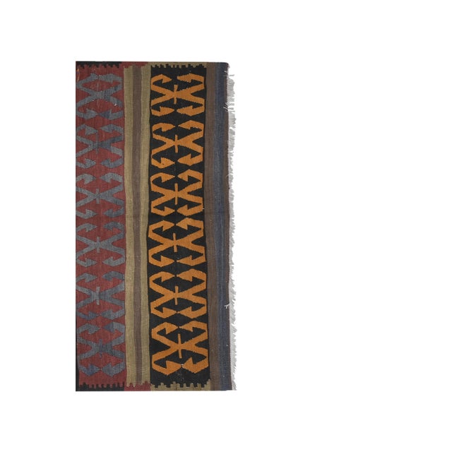 Vintage Turkish Konya Kilim Rug 4'11'' X 10'1'' For Sale - Image 4 of 11