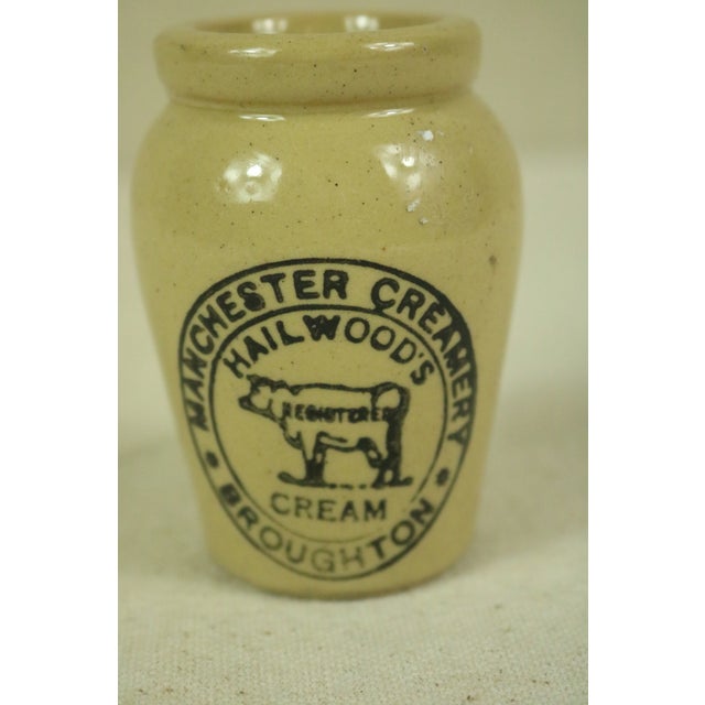 A late 19th or early 20th century pottery cream pot for "Hailwood's Cream" from the Manchester Creamery, Broughton....