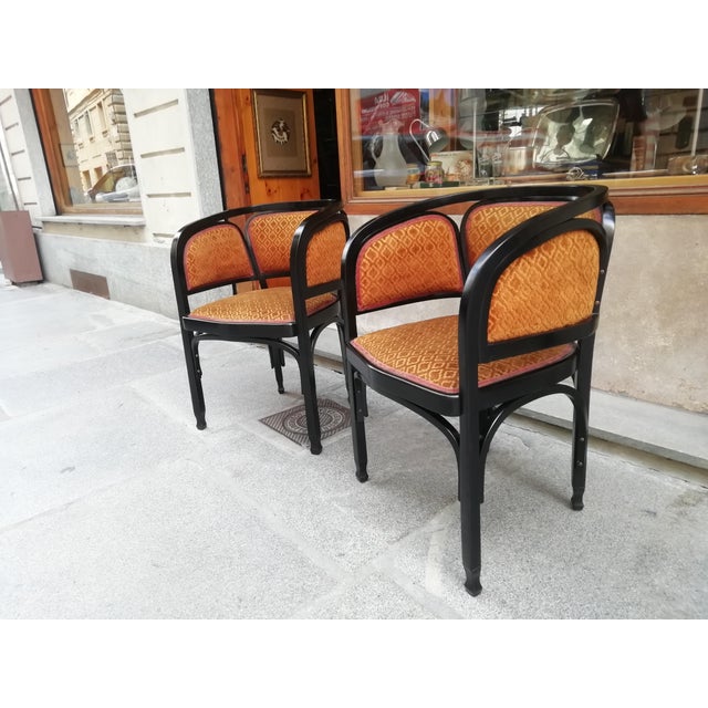 Wood Model 716 Armchairs by Gustav Siegel for J. & J. Kohn, Austria, 1914, Set of 2 For Sale - Image 7 of 18