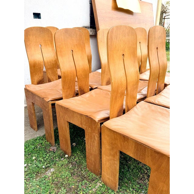 Chairs by Carlo Scarpa for Bernini, 1970, Set of 8 For Sale - Image 9 of 11