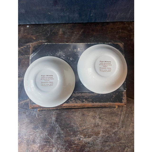 English Mid 19th Century Brown and White Transferware Small Bowls in Fair Winds by Alfred Meakin English Ironstone - a Pair For Sale - Image 3 of 9