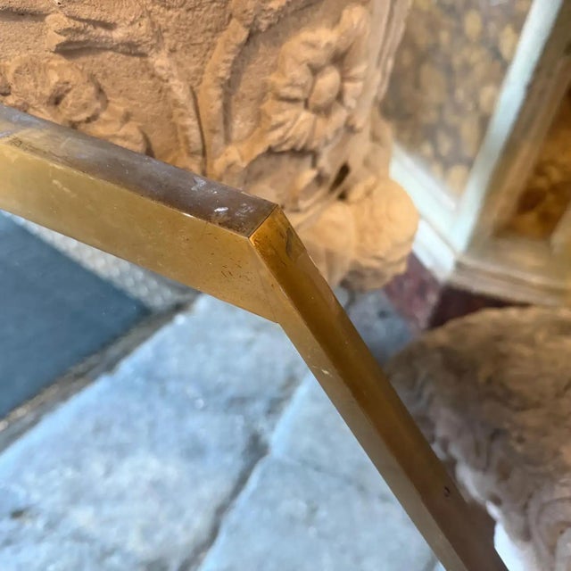 1960s 1960s Gio Ponti Style Mid-Century Modern Brass Octagonal Wall Mirror For Sale - Image 5 of 15