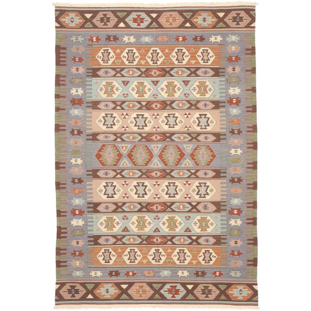 Vintage Persian Shiraz Kilim Rug - 05'09 X 08'05 For Sale - Image 9 of 9
