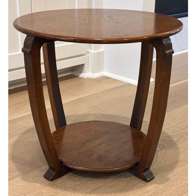 Antique 1930s American Art Deco Oak Side Table For Sale In Little Rock - Image 6 of 15