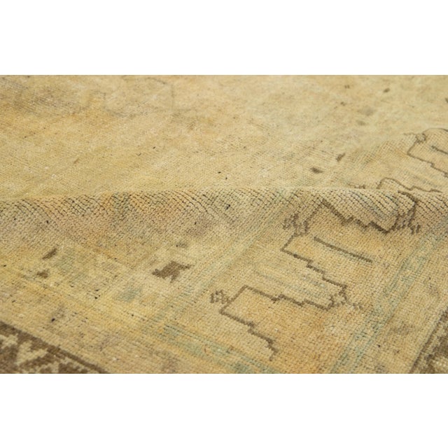 Beige Beige Antique Turkish Khotan Wool Rug Handmade With Center Motif For Sale - Image 8 of 10