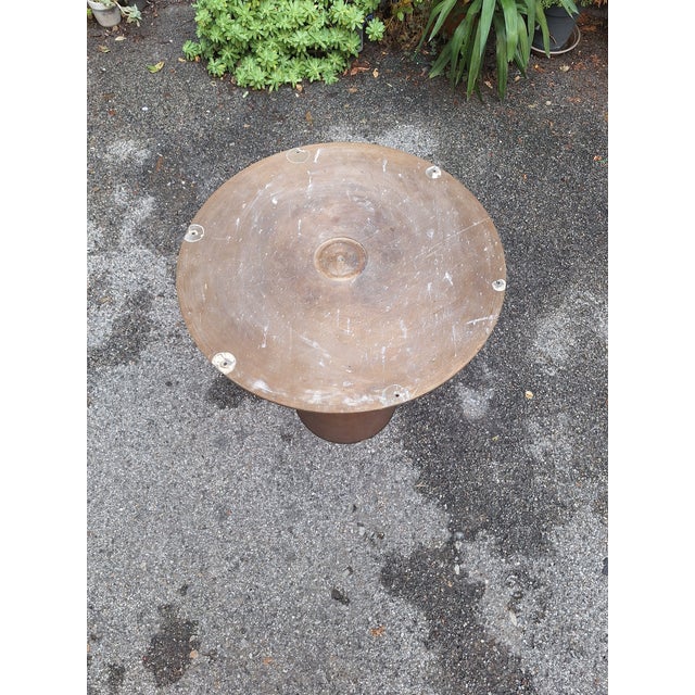 Vintage Model 302 Table with Bronze Leg and Wooden Top by Angelo Mangiarotti for Bernini, 1960s For Sale - Image 15 of 17