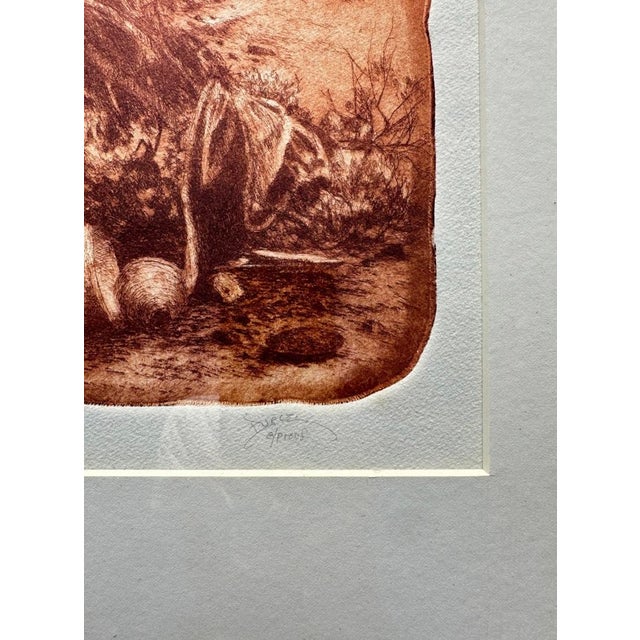 "Paiute Wikiup" Etching Roy Purcell Artist’s Proof Framed Native American For Sale - Image 11 of 16