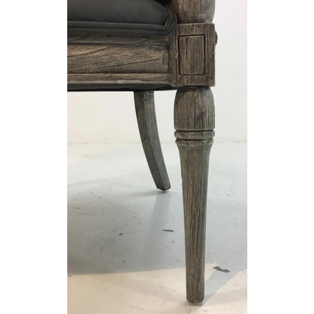 2010s Transitional Gray Velvet Button Back Lounge Chair For Sale - Image 5 of 8