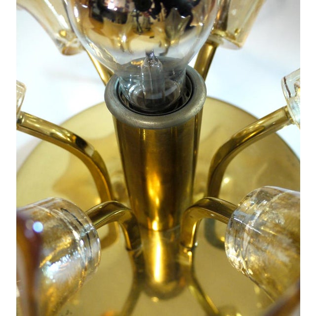 German Murano Glass and Brass Ceiling Lamp by Josef Simon & Josef Schelle for SiSche, 1960s For Sale - Image 6 of 8