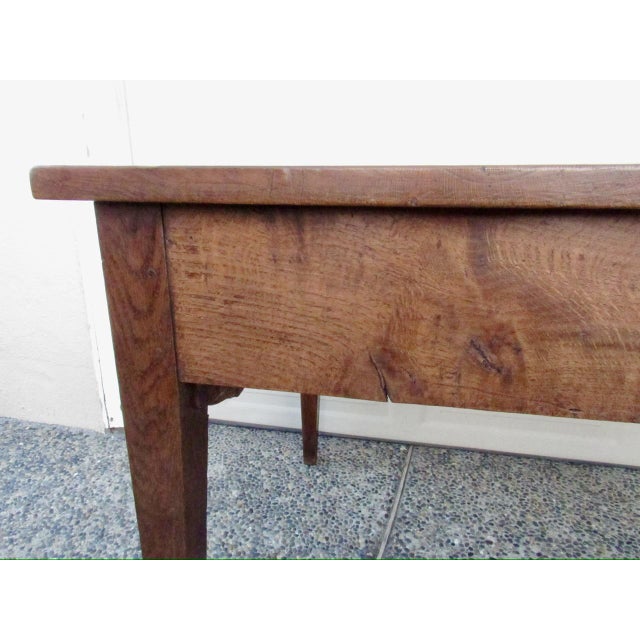 Antique Country French Oak Desk or Farm Table For Sale - Image 14 of 17
