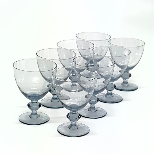 Mid-Century Modern Cool Grey Bernadette Water Glasses by Kosta Boda - Set of 8 For Sale - Image 3 of 4