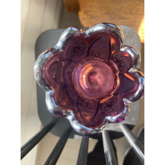 Mid 20th Century Mid 20th Century Carnival Glass Swung Vase For Sale - Image 5 of 7