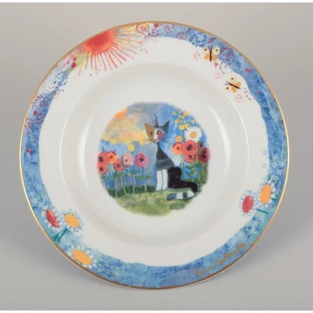 Rosina Wachtmeister for Goebel, Germany, six soup plates with cat motifs. Late 20th century. Marked. In perfect condition....